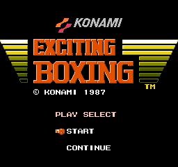 Exciting Boxing Title Screen
